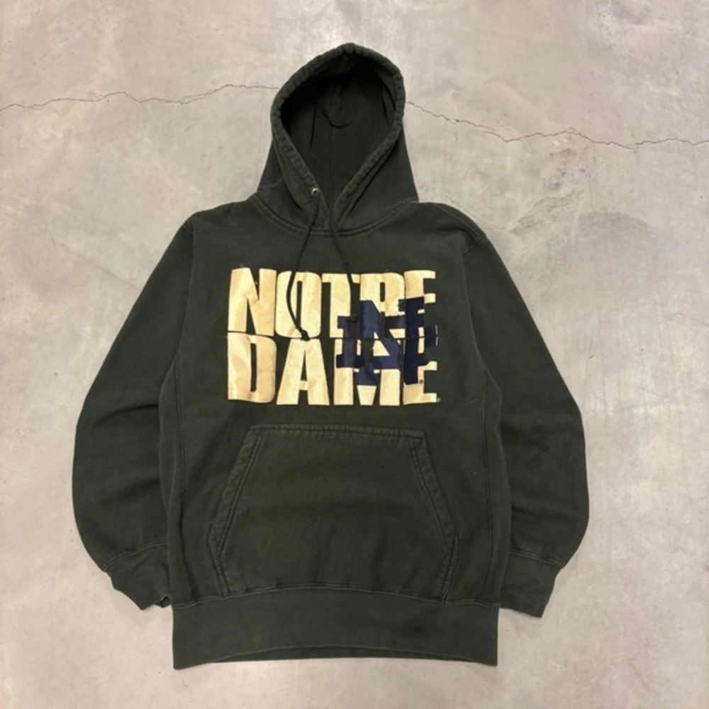 Vintage y2k Green Notre Dame Reverse Weave Hoodie